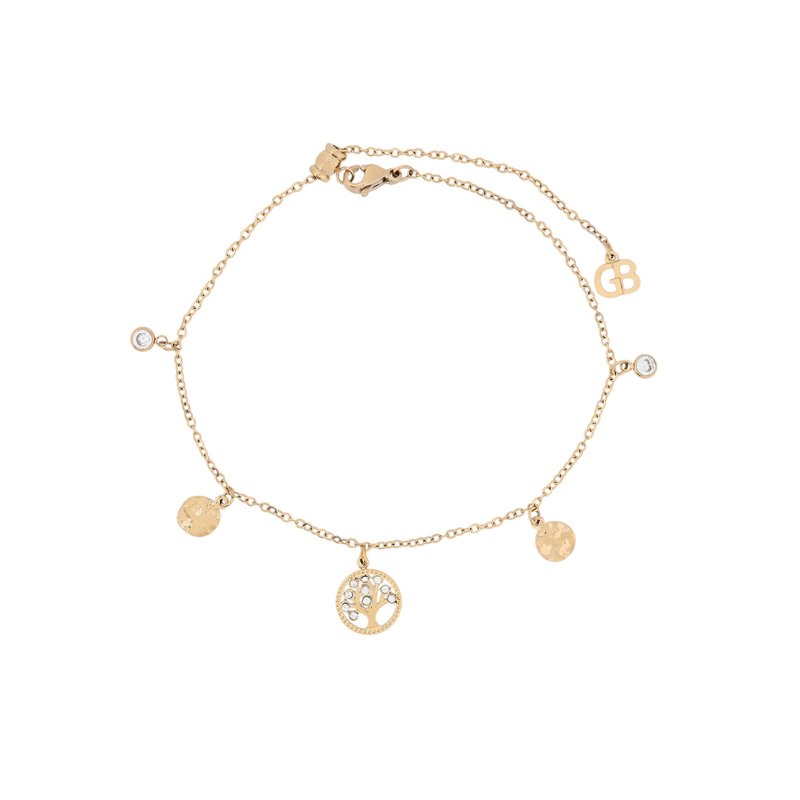 Pulseira de pé aço árvore da vida