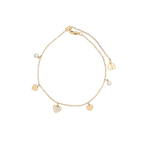 Pulseira de pé aço corações