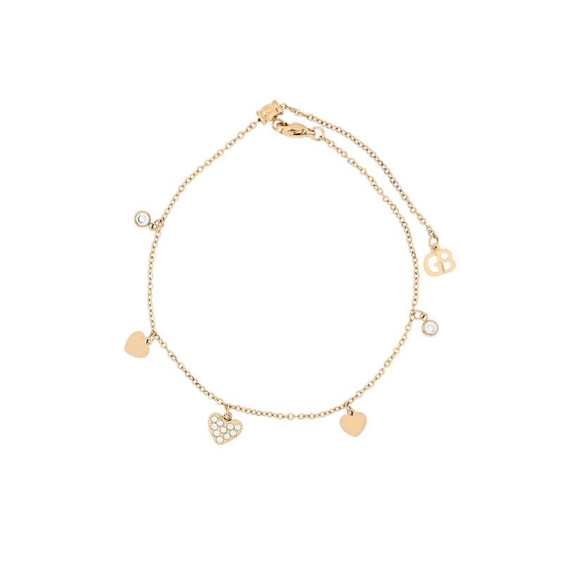 Pulseira de pé aço corações