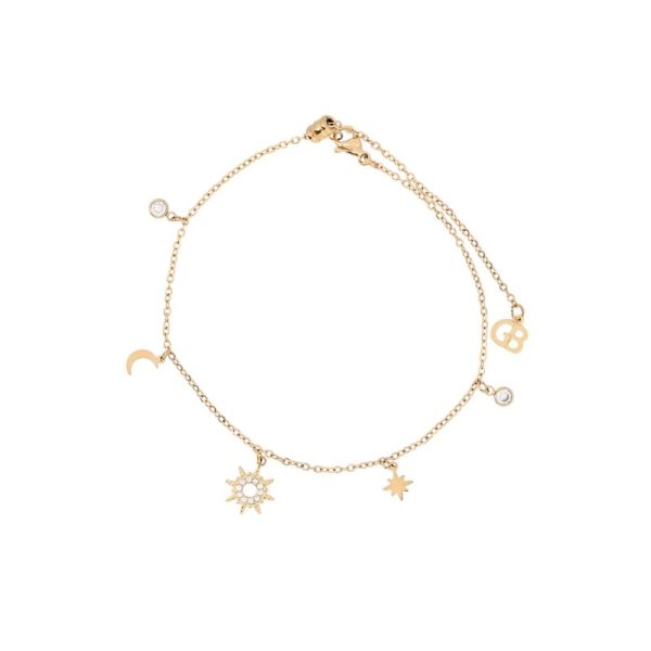 Pulseira de pé aço sol