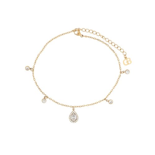 Pulseira de pé aço brilhante oval
