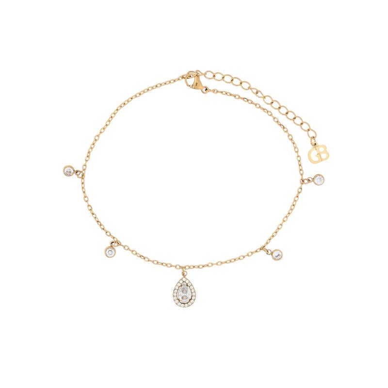 Pulseira de pé aço brilhante oval
