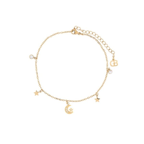Pulseira de pé aço lua