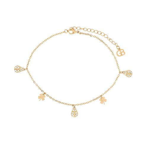 Pulseira de pé aço joaninha