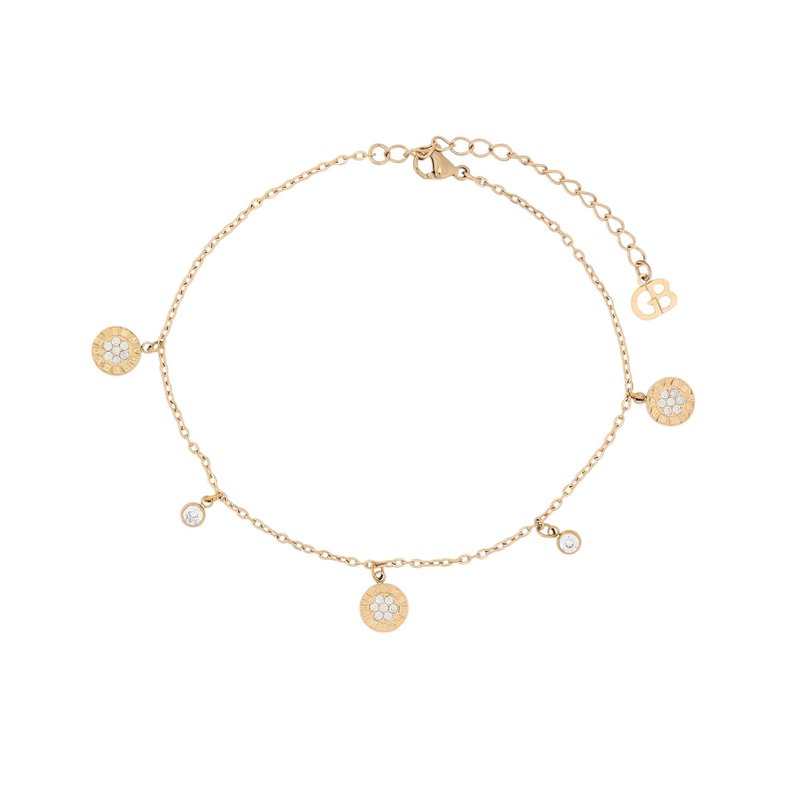 Pulseira de pé aço pendente redondo