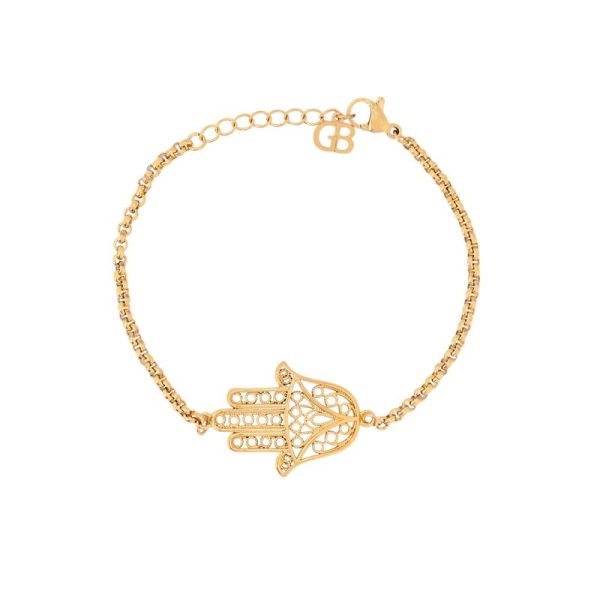 Pulseira em banho ouro mão