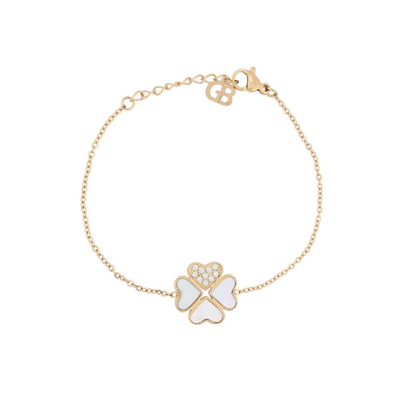 Pulseira em aço com trevo