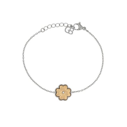 Pulseira em aço trevo brilhante