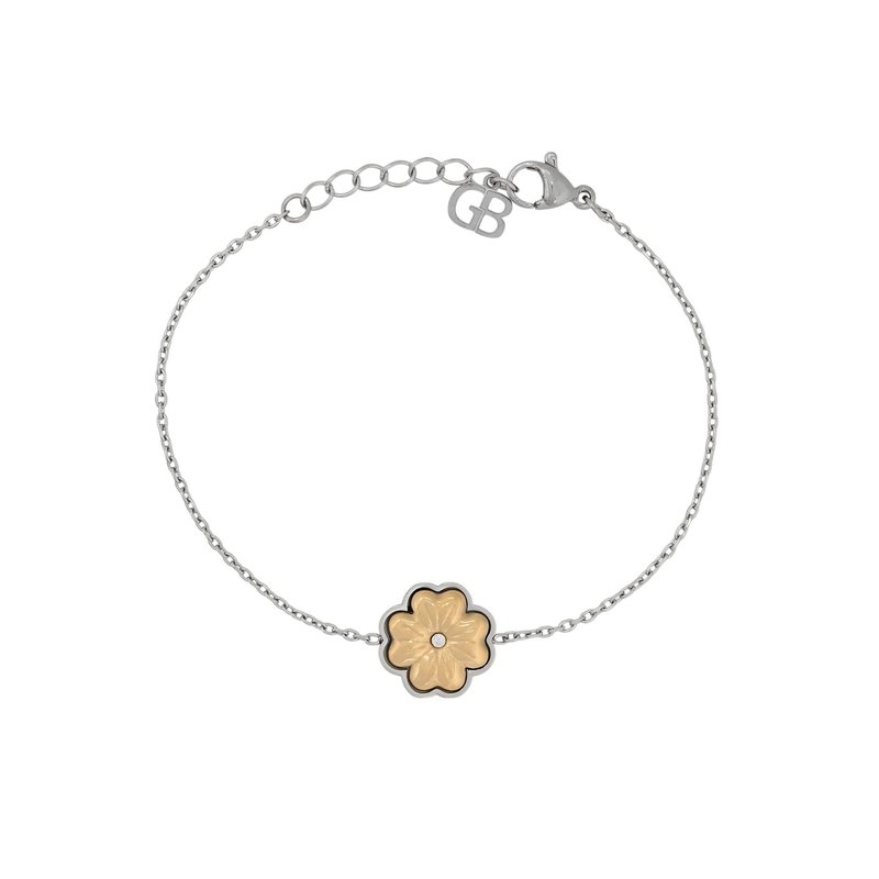 Pulseira em aço trevo brilhante