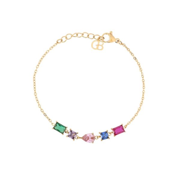 Pulseira em aço formas geométricas