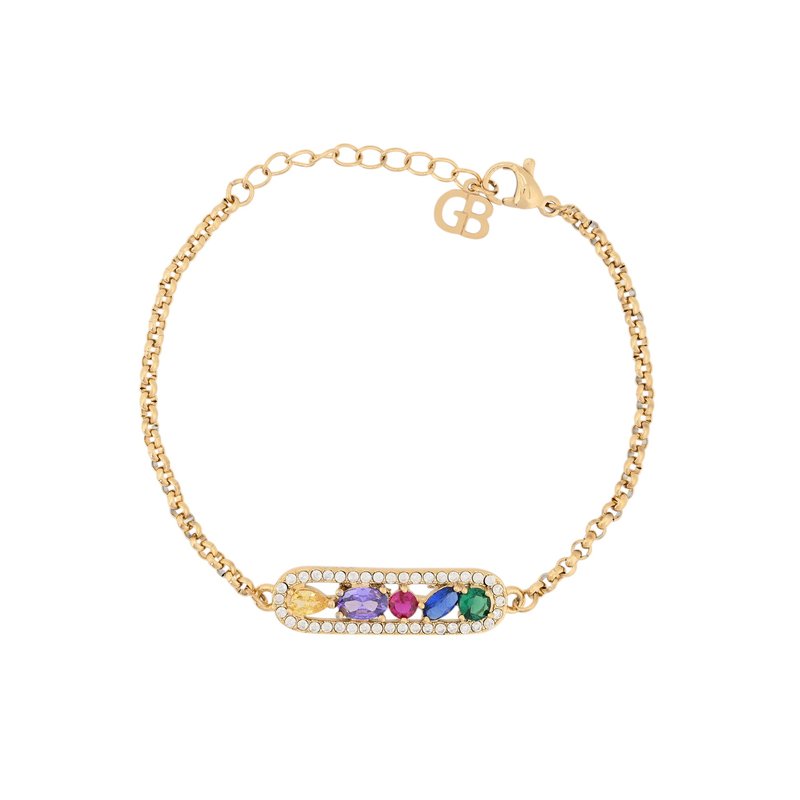 Pulseira em aço zircônias coloridas