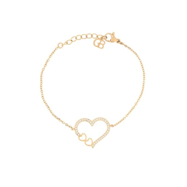 Pulseira em aço corações pequenos