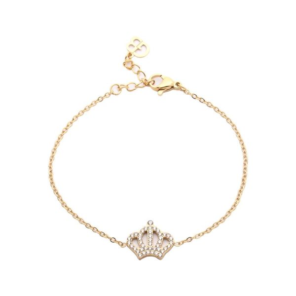 Pulseira em aço brilhantes coroa
