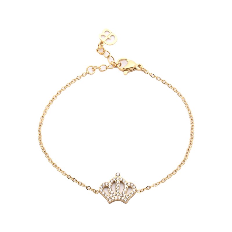 Pulseira em aço brilhantes coroa