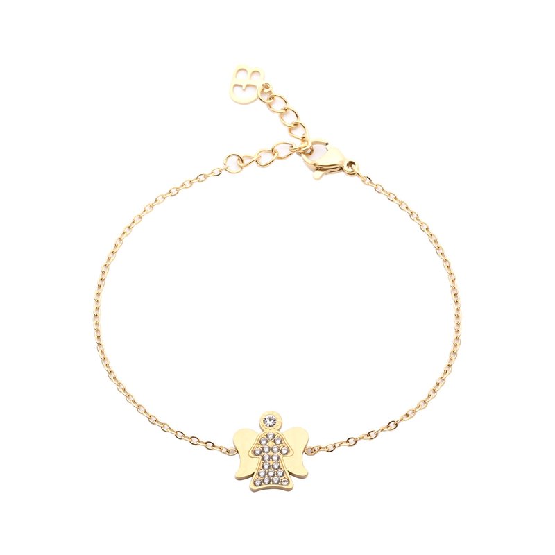 Pulseira em aço anjo brilhantes
