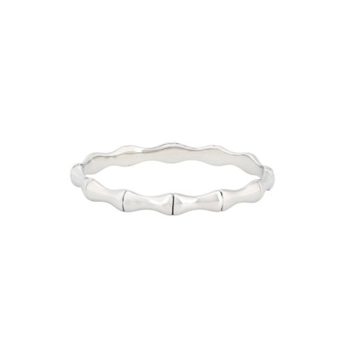 Pulseira rígida aço bambu grossa