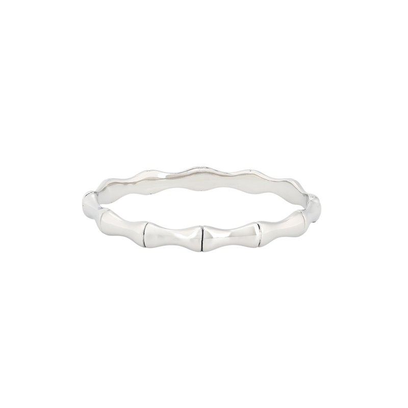 Pulseira rígida aço bambu grossa