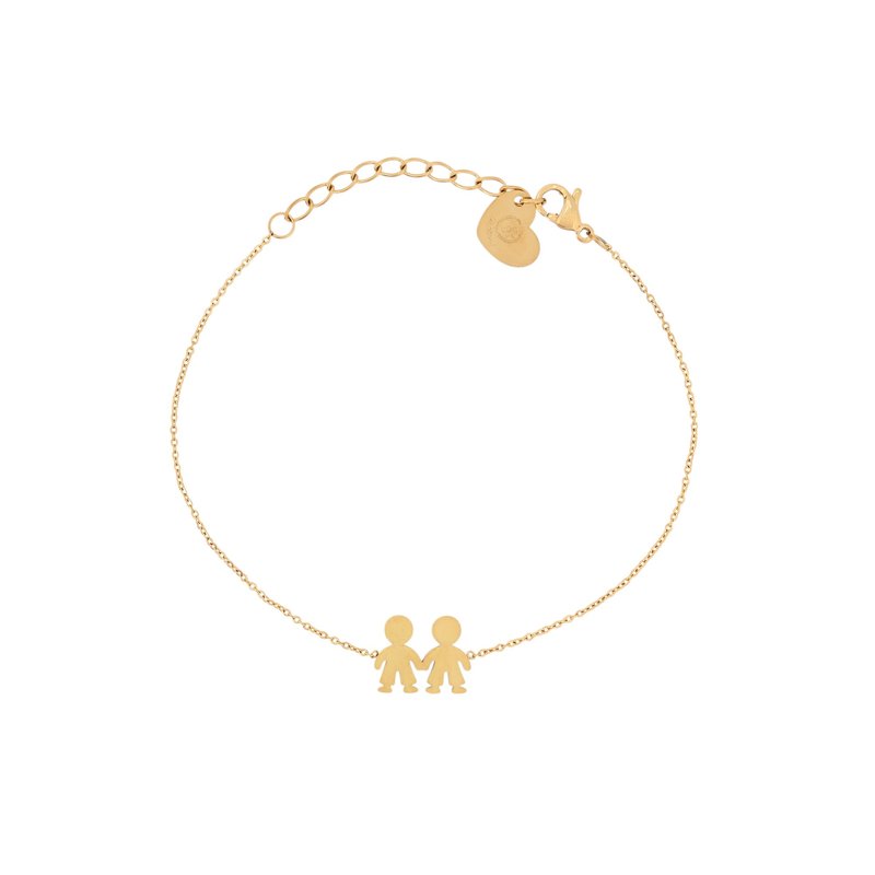 Pulseira em aço com dois meninos