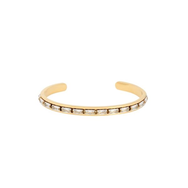 Pulseira rígida aço retângulos