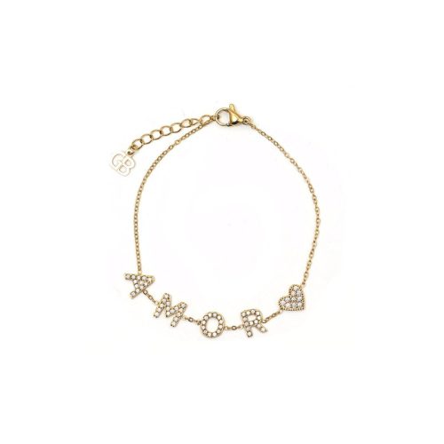 Pulseira aço amor e coração GB