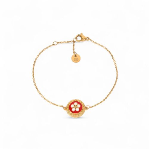Pulseira banho ouro flor tradicional