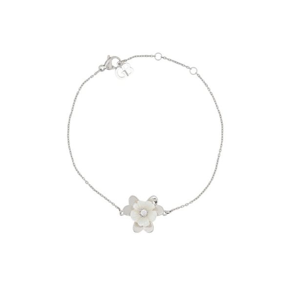 Pulseira em aço flor madrepérola