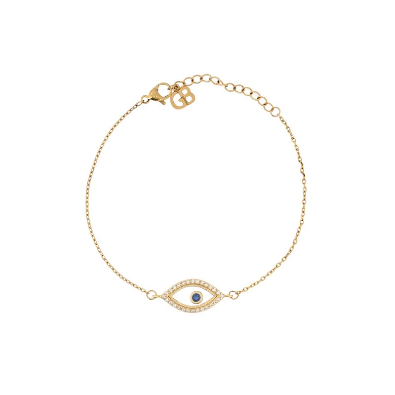 Pulseira semi jóias olho com zircônias