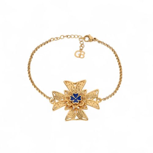 Pulseira semi jóias cruz de malta