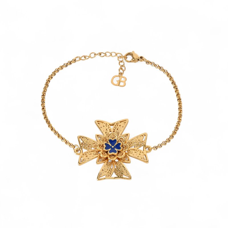Pulseira semi jóias cruz de malta