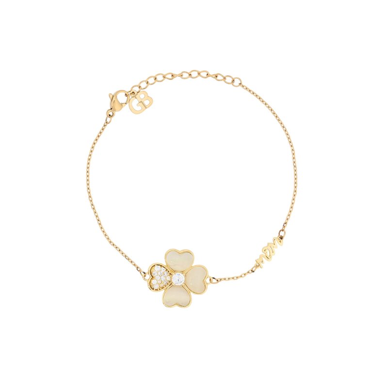 Pulseira de flor com brilhante semi joia