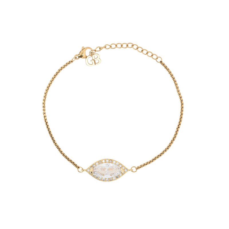 Pulseira olho semi jóia com zircônias