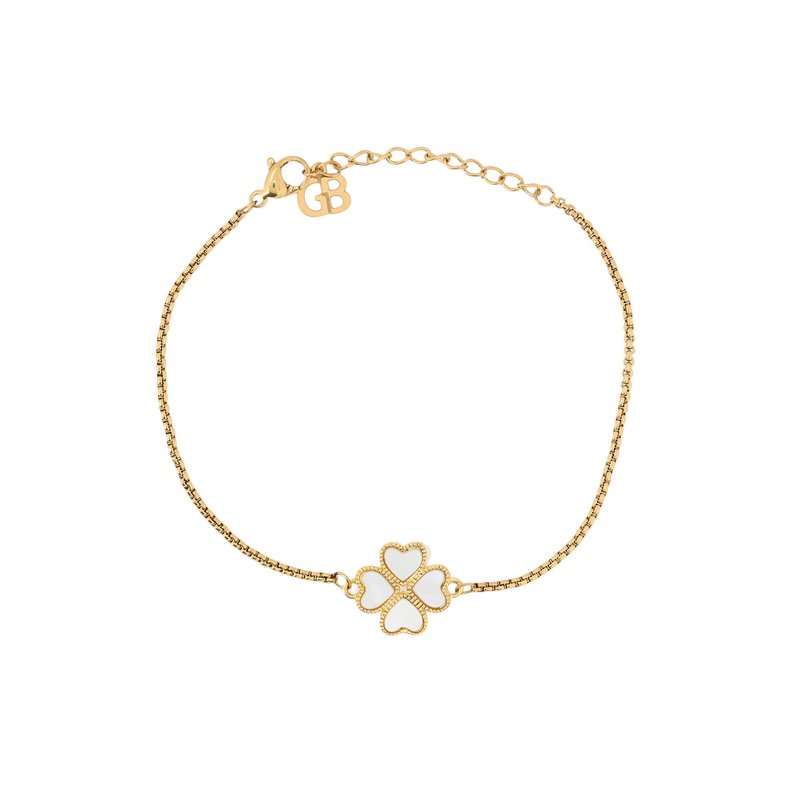 Pulseira em semi jóia trevo duas faces