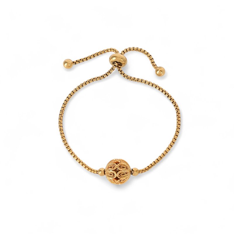 Pulseira ajustável conta de viana semi jóia