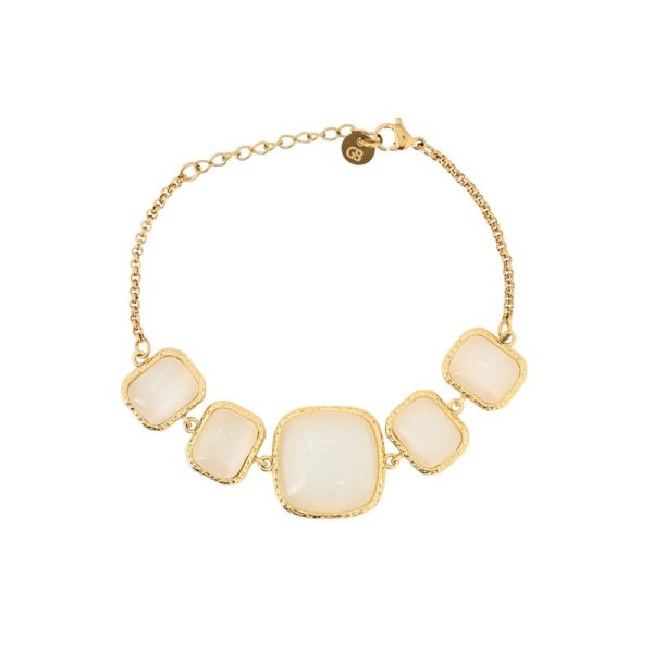 Pulseira BeLove com pedras quadradas