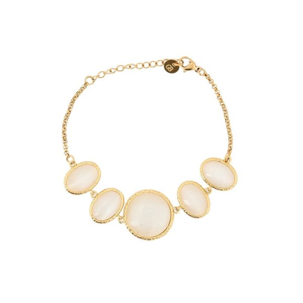 Pulseira 5 pedras ovais