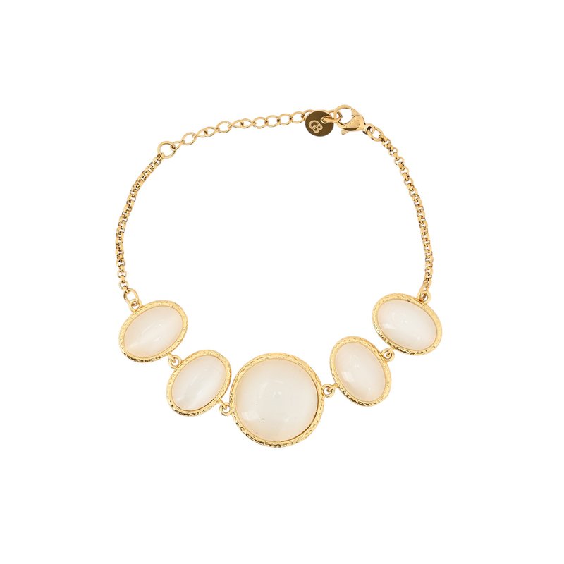 Pulseira 5 pedras ovais