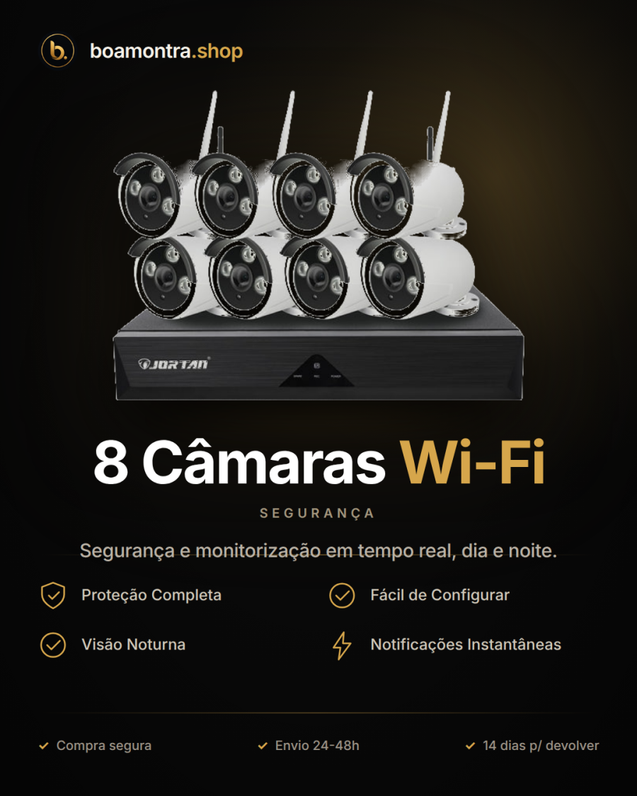 Protege a tua casa com 8 Câmaras Wi-Fi