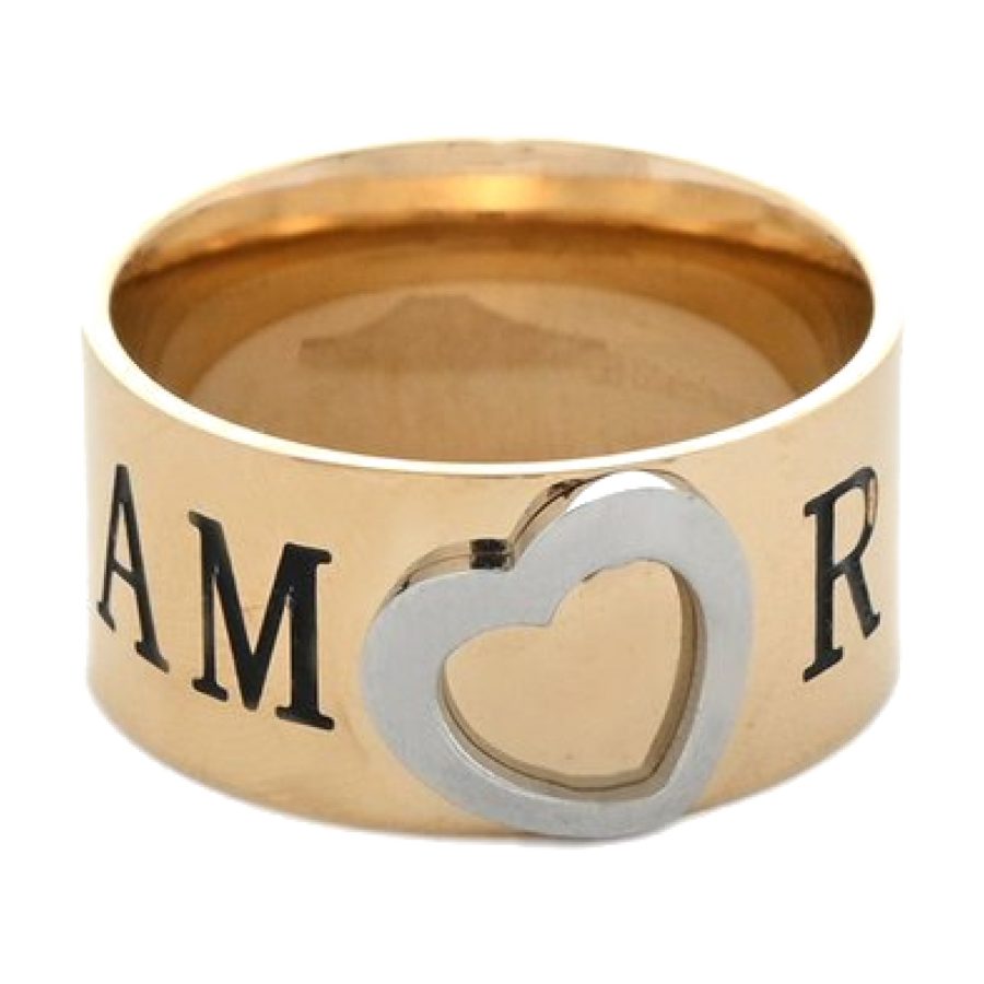 Anel em Aço Inoxidável com Amor