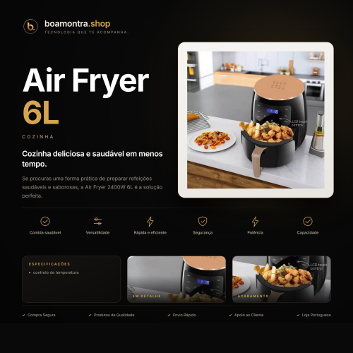 Refeições Saudáveis e Rápidas com Air Fryer 6L