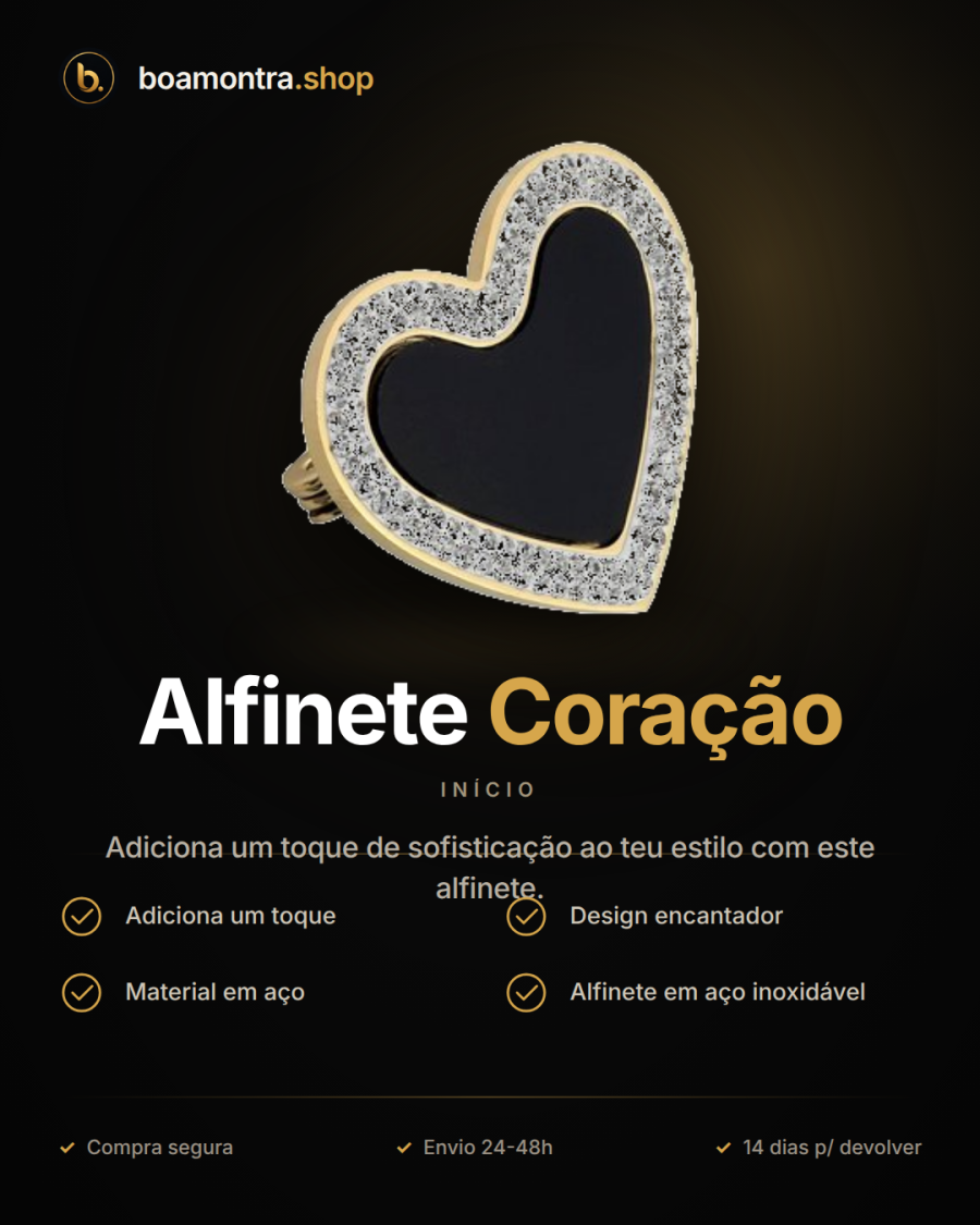 Elegância e Brilho com Alfinete Coração
