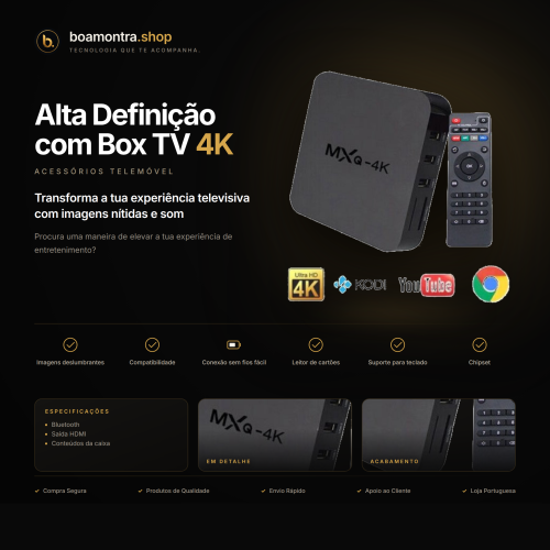 Entretenimento em Alta Definição com Box TV 4K