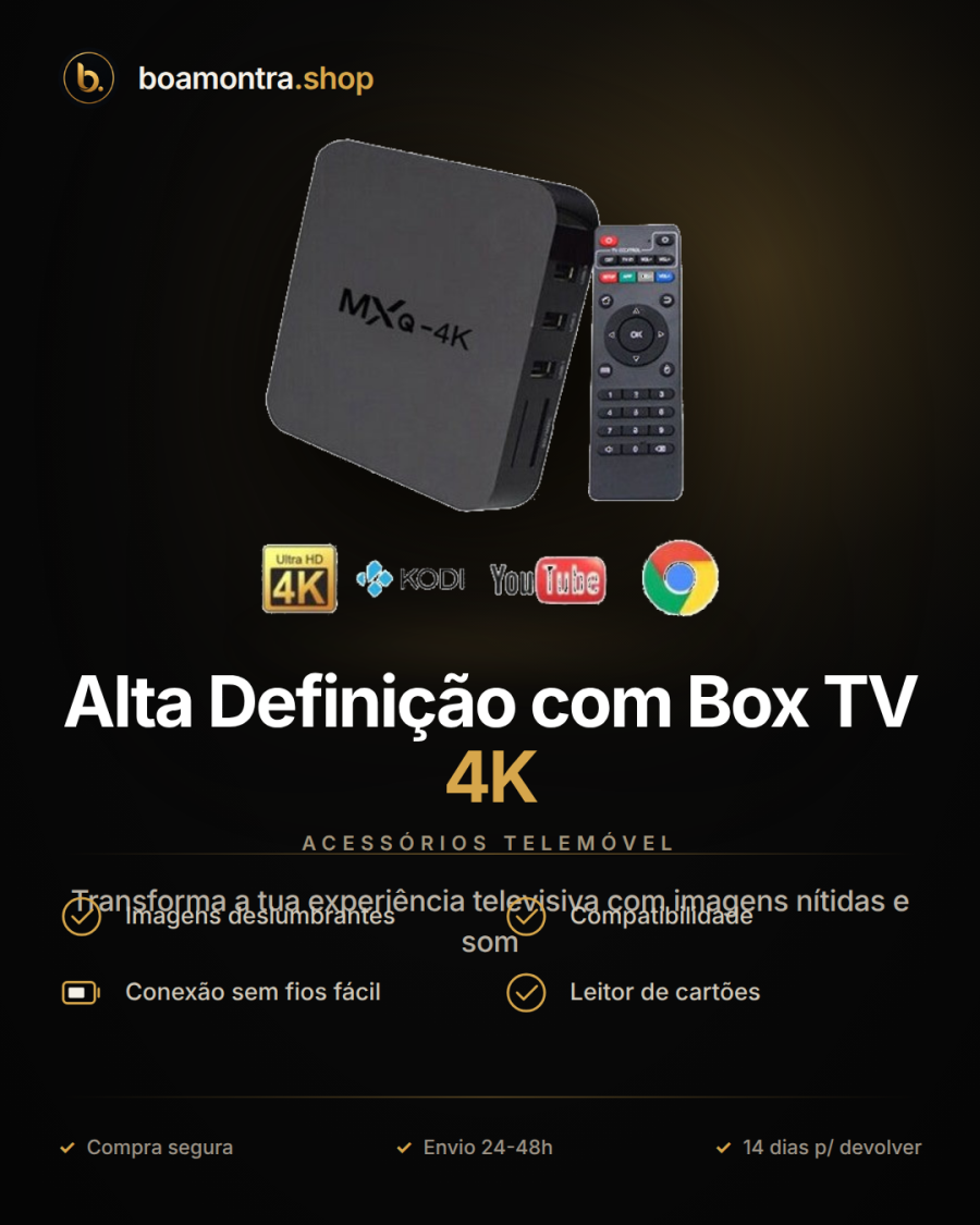 Entretenimento em Alta Definição com Box TV 4K