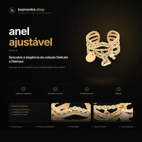 Aumenta o teu estilo com anel ajustável
