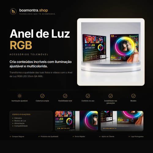 Ilumina as tuas fotos com Anel de Luz RGB