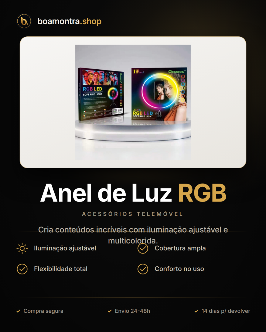 Ilumina as tuas fotos com Anel de Luz RGB
