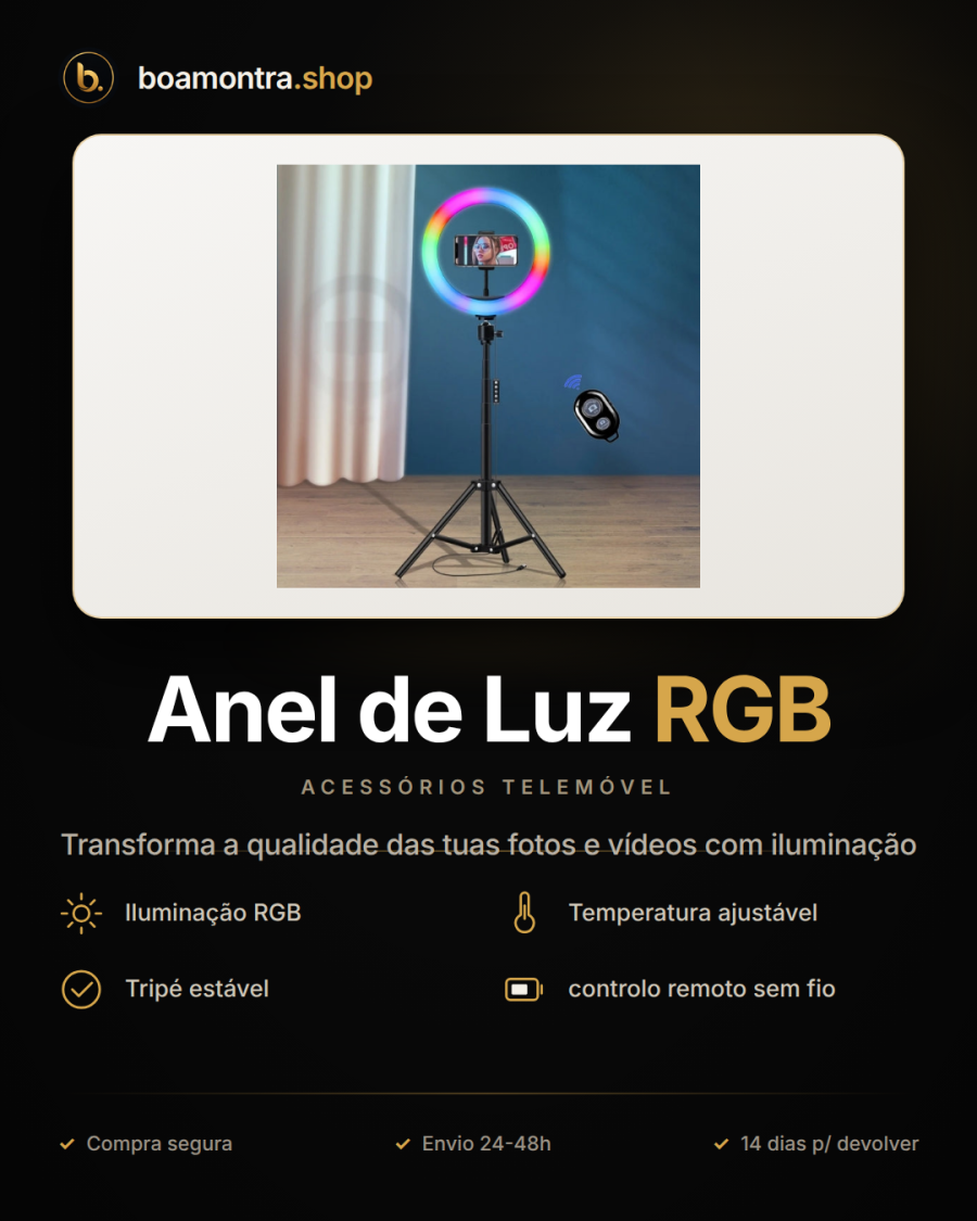 Ilumina as tuas fotos com Anel de Luz RGB