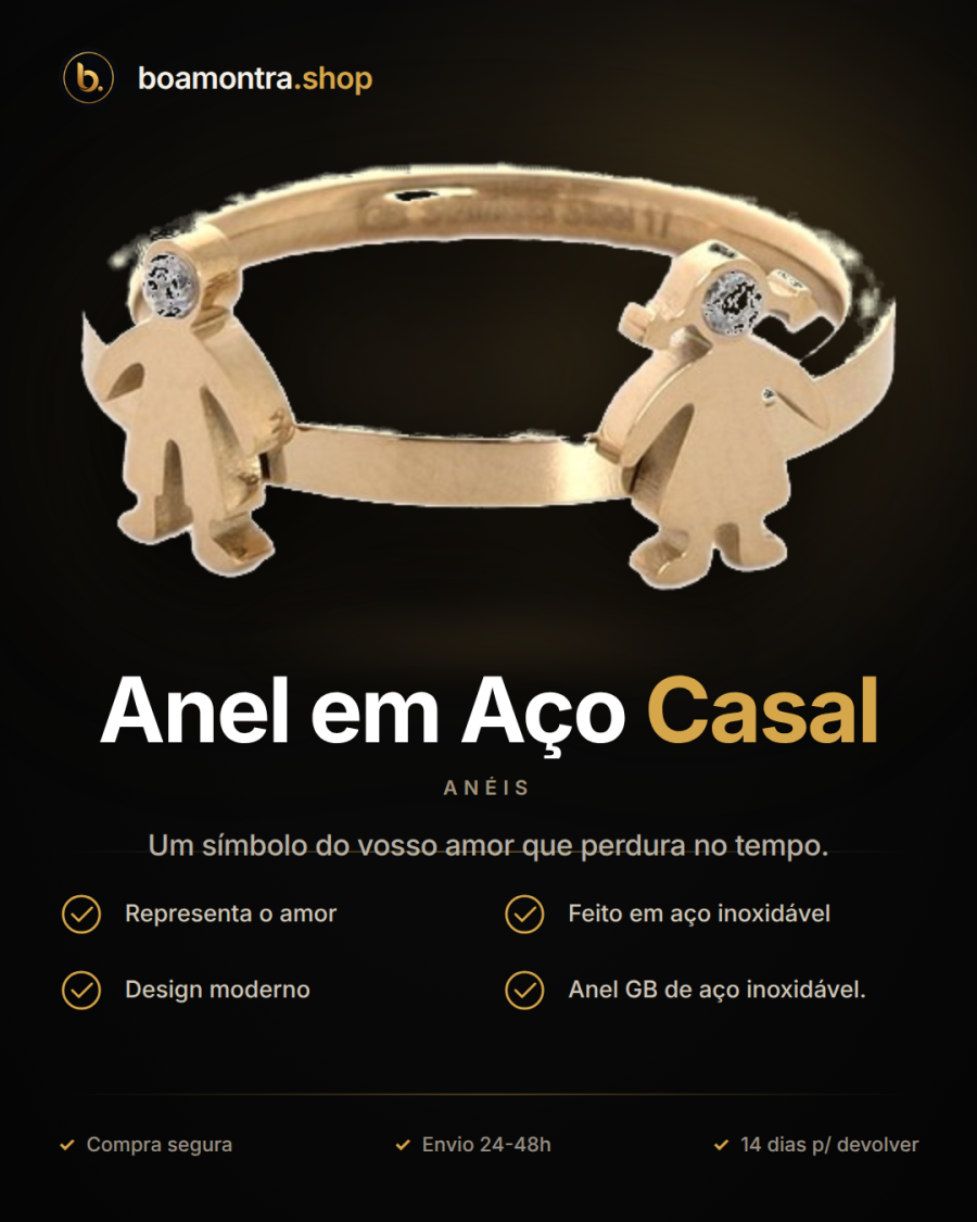 Celebra o Amor com Anel em Aço Casal