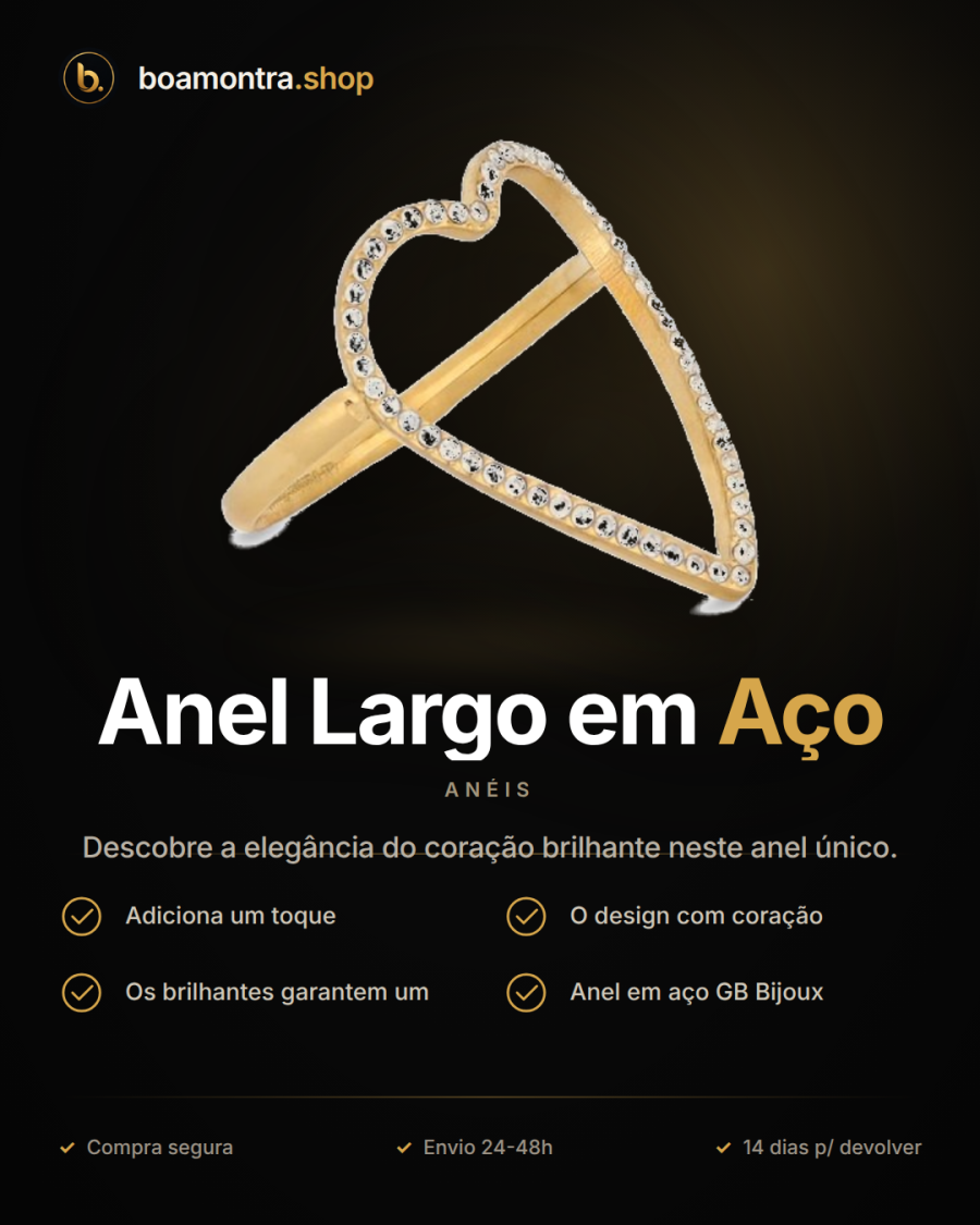 Brilho e Estilo com Anel Largo em Aço