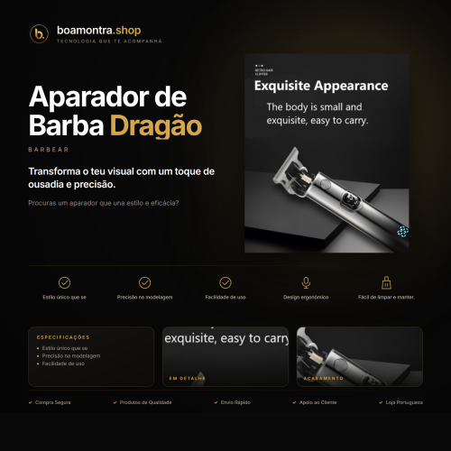 Aparador de Barba Dragão, Estilo e Precisão