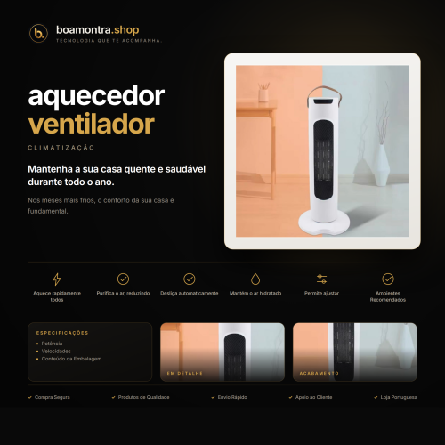 Conforto e segurança com aquecedor ventilador